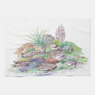 Paño De Cocina El ajardinar alpino del jardín