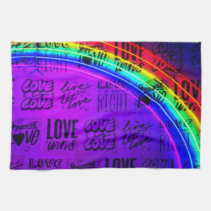 Paño De Cocina El amor gana el orgullo gay LBGQT arcoiris