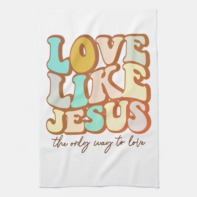 Paño De Cocina El amor retro como Jesús (Vertical)