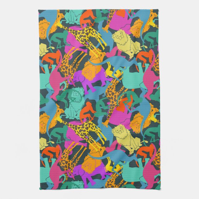 Paño De Cocina El animal siluetea el modelo (Vertical)