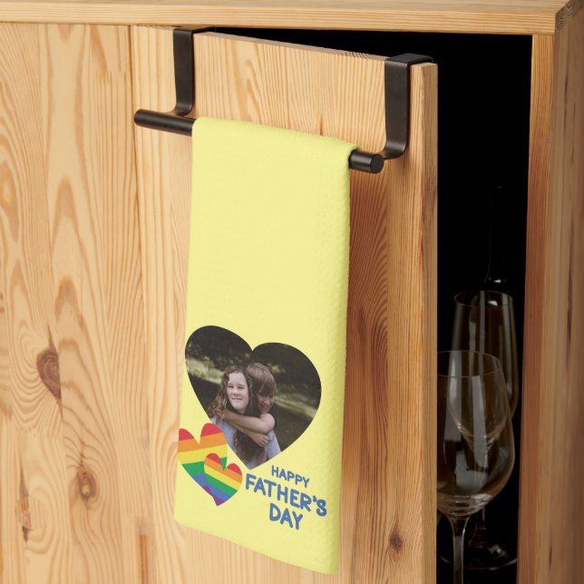 Paño De Cocina El arcoiris LGBT celebra el Día del Padre (Pliegue de tercios)