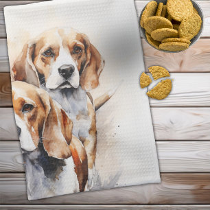 Paño De Cocina El arte de los perros acuarelas de Beagle Lover