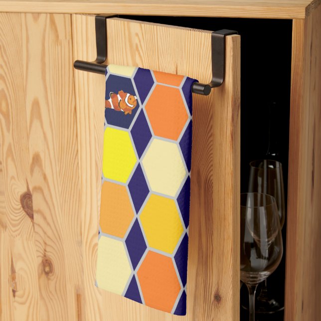 Paño De Cocina El arte dibujado a mano de pez globo (Pliegue de tercios)