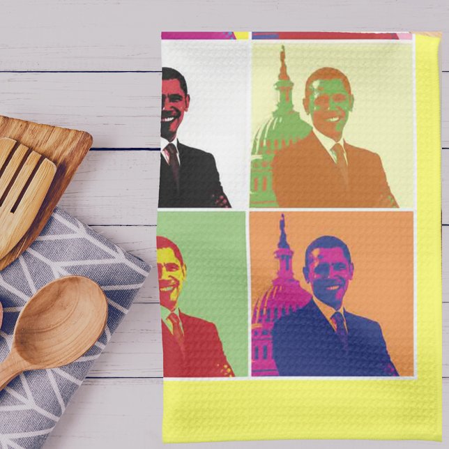 Paño De Cocina El arte pop del presidente Obama (President Obama Pop Art Kitchen Towel)