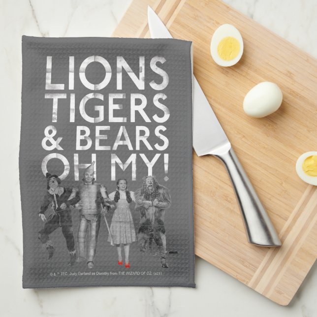 Paño De Cocina El Asistente De Oz™ | Tigres de leones y osos ¡Oh  (Doblado Cuarto)