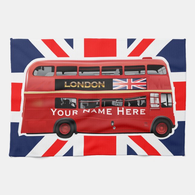 Paño De Cocina El autobús del rojo de Londres (Horizontal)