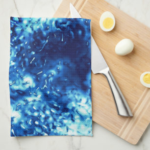 Paño De Cocina El azul brillante manchado parece vidrio esmerilad