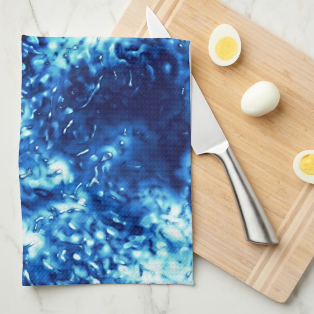 Paño De Cocina El azul brillante manchado parece vidrio esmerilad (Doblado Cuarto)