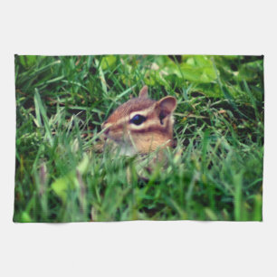 Paño De Cocina El bebé chipmunk Peeking Wildlife