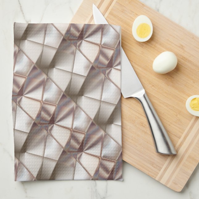 Paño De Cocina El beige sedoso con formas que lucen relieve o pro (Doblado Cuarto)