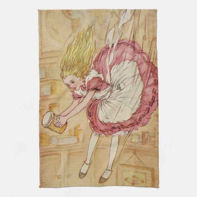 Paño De Cocina El caer abajo la madriguera de conejo (Vertical)