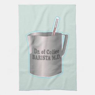 Paño De Cocina El café de Barista haciendo médico gracioso