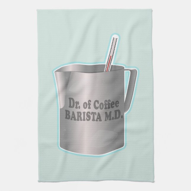 Paño De Cocina El café de Barista haciendo médico gracioso (Vertical)