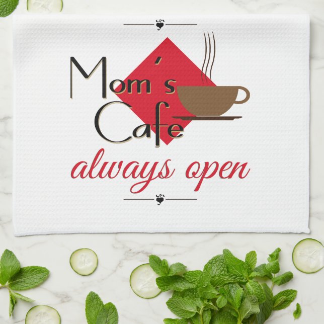 Paño De Cocina El café de mamá siempre abierto (Doblado)