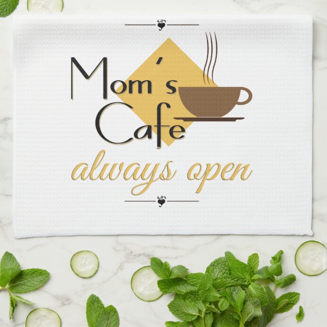 Paño De Cocina El café de mamá siempre abierto (Doblado)