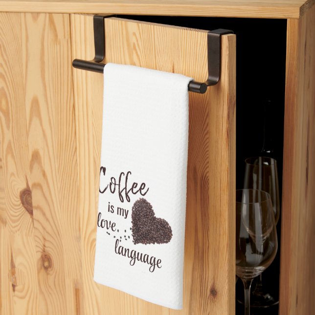Paño De Cocina El café es mi lenguaje de amor (Pliegue de tercios)