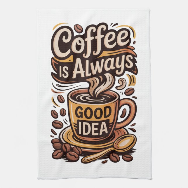 Paño De Cocina El café es siempre (Vertical)
