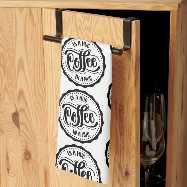 Paño De Cocina El Café Es Un Abrazo En Una Mug (Pliegue de tercios)