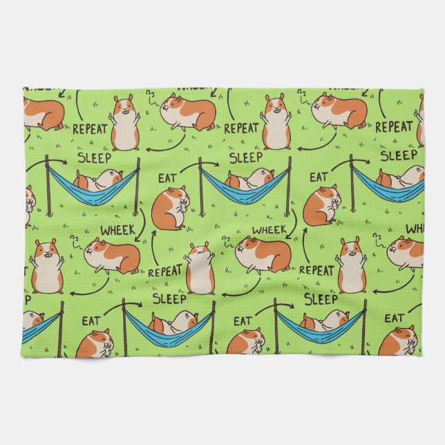 Paño De Cocina El ciclo vital de un cerdo guineano (Horizontal)