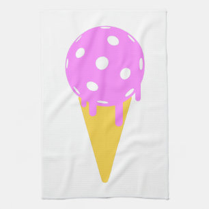 Paño De Cocina El cono de helado del verano de Pickleball se