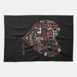 Paño De Cocina El corazón dice: Más fuerte