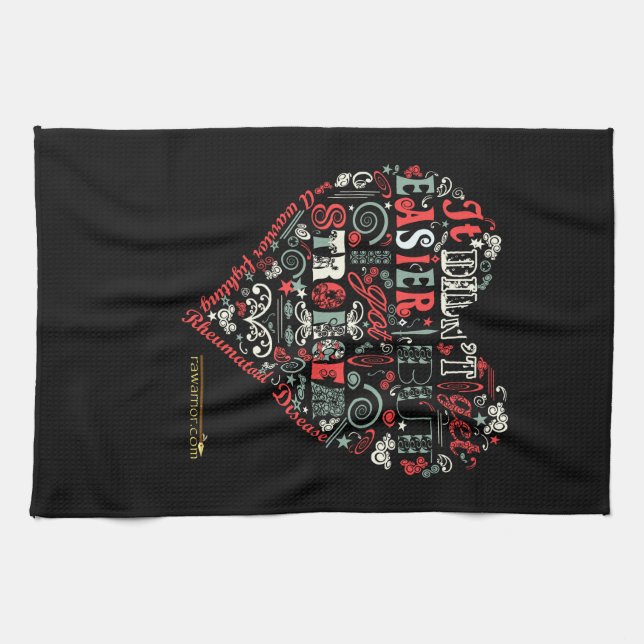 Paño De Cocina El corazón dice: Más fuerte (Horizontal)