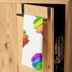 Paño De Cocina El corazón tridimensional escultural de SlipperyJo