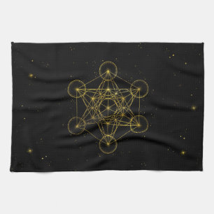 Paño De Cocina El cubo de la geometría sagrada del Metatrón neg