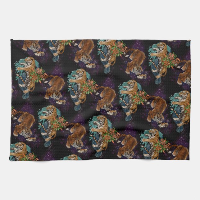 Paño De Cocina El destino en el patrón de los tigres de las estre (Horizontal)
