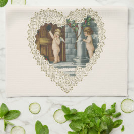 Paño De Cocina El día de San Valentín victoriano, ángeles de époc
