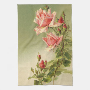 Paño De Cocina El día de San Valentín Vintage Rosa de Jardín Vict
