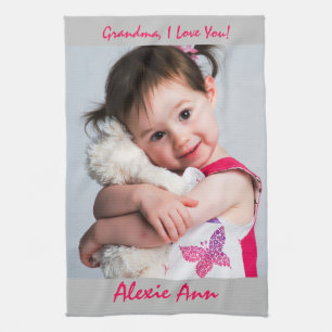 Paño De Cocina El dulce nieto dice: "Te amo" Personaliza