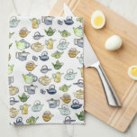Paño De Cocina El encanto del patrón de té acuarela tetera único<br><div class="desc">Este patrón hecho a mano hace una asombrosa toalla de cocina. Cambie el color de fondo o agregue sus propios textos. ¡Revisa mi tienda por más o hazme saber si quieres algo personalizado!</div>