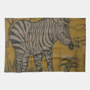 Paño De Cocina El Espíritu Serengeti: Zebra Grazing en Mara
