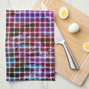 Paño De Cocina El estilo de la cesta es rosa oscuro, lila, azul..