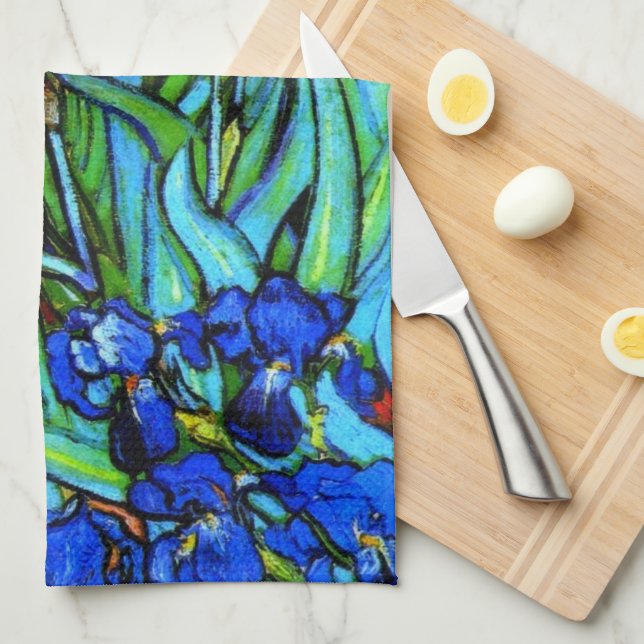 Paño De Cocina El famoso cuadro de Van Gogh, Irises, (Doblado Cuarto)