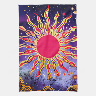 Paño De Cocina "El fuego bailarín del Cosmos" El Sol