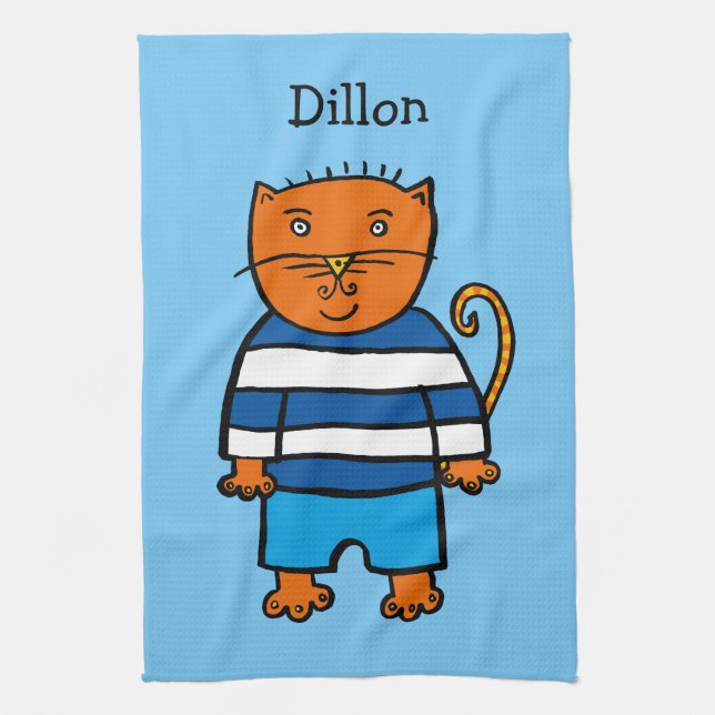 Paño De Cocina El gato Dillon personalizado (Vertical)