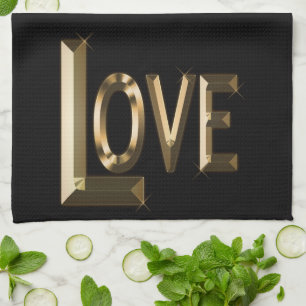 Paño De Cocina El Gran Amor Es La Palabra Dorada,