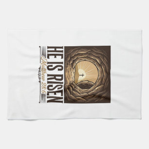 Paño De Cocina Él ha resucitado Tumba de Pascua Cruz Camiseta cri