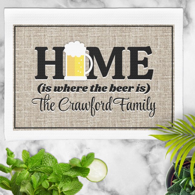 Paño De Cocina El hogar es donde la cerveza es personalizada (Subido por el creador)
