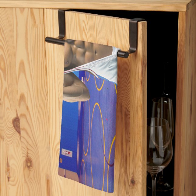 Paño De Cocina El hombre musculoso de SlipperyJoe engrosó un tren (Pliegue de tercios)