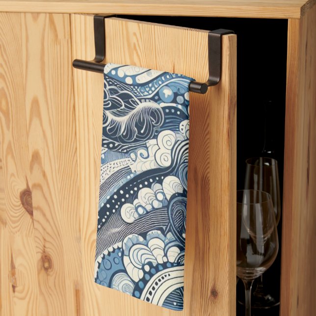 Paño De Cocina El Home Studio Indigo Bloom (Pliegue de tercios)