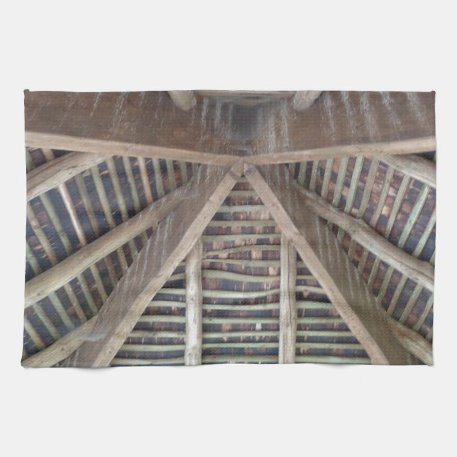 Paño De Cocina El interior de un techo de madera (Horizontal)