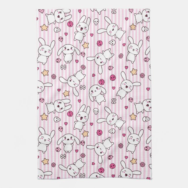 Paño De Cocina el kawaii raya el modelo (Vertical)