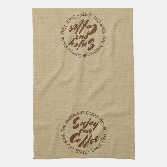 Paño De Cocina El logotipo de la cafetería "goza de nuestro