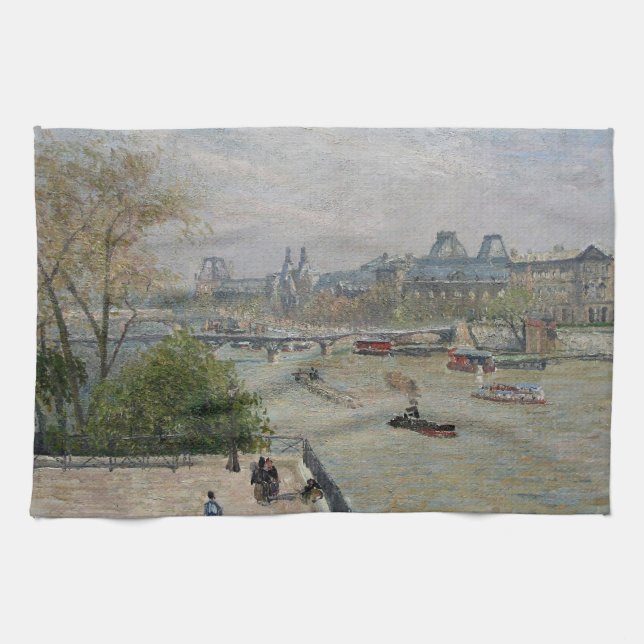 Paño De Cocina El Louvre, la primavera de Camille Pissarro (Horizontal)