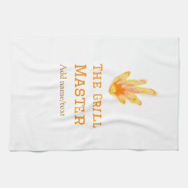 Paño De Cocina El maestro de la parrilla agrega el nombre de la c