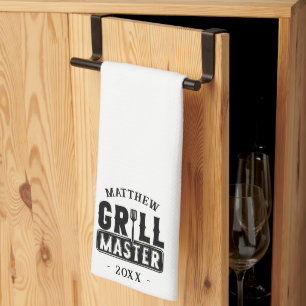 Paño De Cocina El maestro de parrilladas de barbacoa personalizad