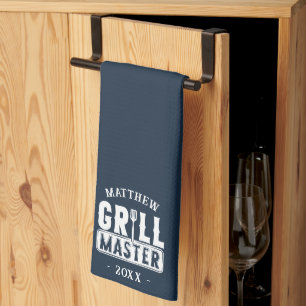 Paño De Cocina El maestro de parrilladas de barbacoa personalizad